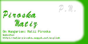 piroska matiz business card